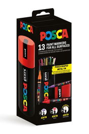Marcador T.Opaca No Perm. Uni Posca Lata Metalica De 13 (5X Pc-3M, 4X Pc-5M Y 4X Pc-5Br)