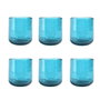 DKD Home Decor Set de 6 Vasos de Cristal Burbujas Turquesa 320ml