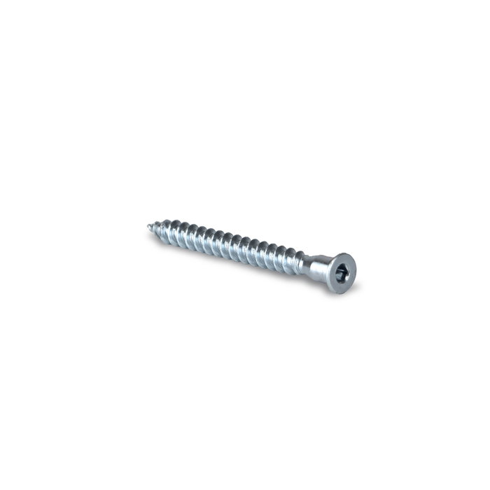 Emuca Lote de 500 tornillos autorroscantes, cabeza plana Allen, diámetro 5mm, 50mm, Acero, Cincado