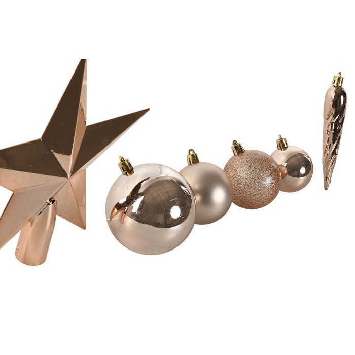 DKD Home Decor Set de 8 Bolas de Decoración Doradas en PVC