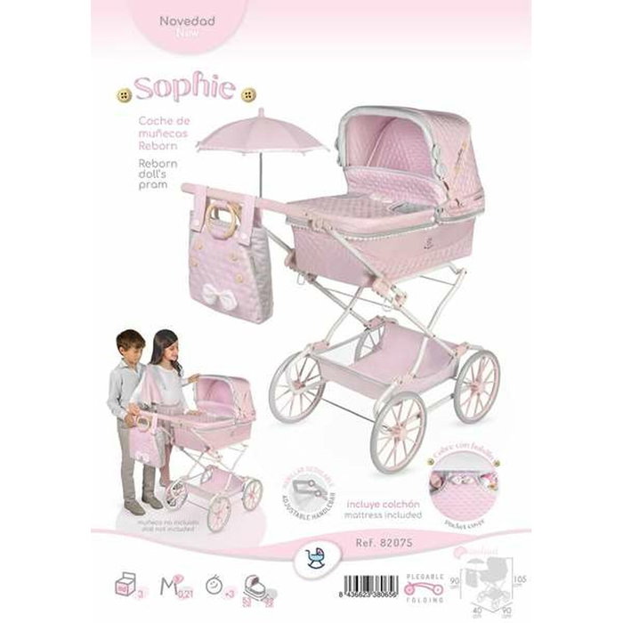 Decuevas Coche Reborn Plegable Sophie con Sombrilla y Bolso Decuevas Coche Reborn Plegable Sophie con Sombrilla y Bolso
