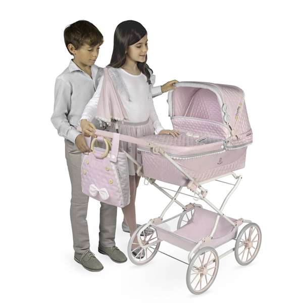 Decuevas Coche Reborn Plegable con Sombrilla y Bolso Sophie para Muñecas de hasta 55 cm