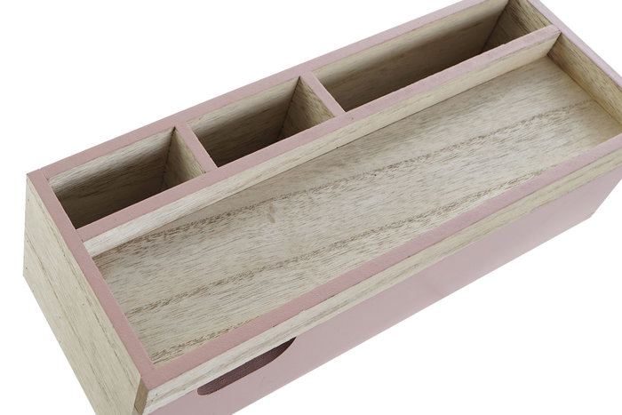 DKD Home Decor Organizador de Paulownia Rosa