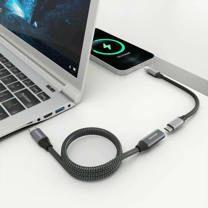 Aisens Cable USB-C a USB-C 3.2 Gen 2x2 de 2m, 100W, 20Gbps, Gris, A107-0636