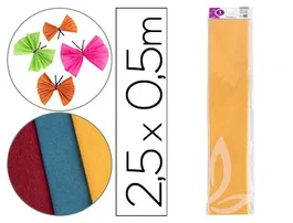 Liderpapel Papel Crespón Amarillo Oro 50 cm x 2.5 m 34 g/m2
