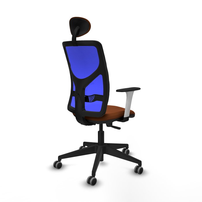 PIQUERAS Y CRESPO Silla de oficina Motilla con mecanismo Sincro, Azul y Marrón
