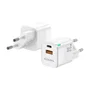 Aisens Cargador GaN 20W con USB-C PD3.0 y USB-A QC3.0, Blanco