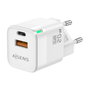 Aisens Cargador GaN 20W con USB-C PD3.0 y USB-A QC3.0, Blanco