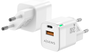 Aisens Cargador GaN 20W con USB-C PD3.0 y USB-A QC3.0, Blanco