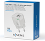 Aisens Cargador GaN 20W con USB-C PD3.0 y USB-A QC3.0, Blanco