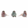 DKD Home Decor Set de 3 Figuras de Pájaro en Foam y Poliéster, Rosa Palo y Azul Celeste