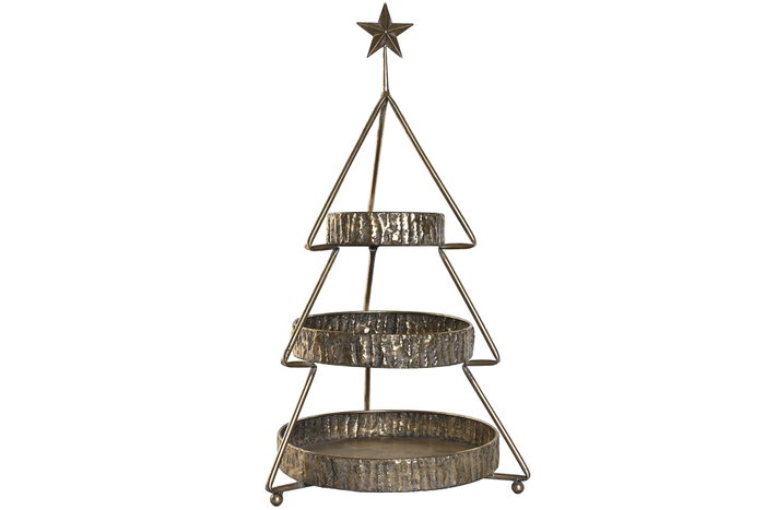 DKD Home Decor Frutero Navidad Árbol Dorado Metal 43 x 79 x 43 cm Expositor DKD Home Decor Frutero Navidad Árbol Dorado Metal 43 x 79 x 43 cm Expositor