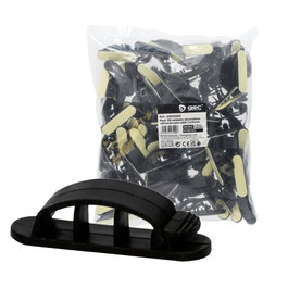 GSC Evolution Pack de 100 abrazaderas adhesivas para cable de 3 orificios