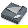 Beurer HD-75 Manta de Tacto Suave Gris Marengo Eléctrica con 6 Niveles de Temperatura y Seguridad
