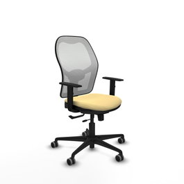 PIQUERAS Y CRESPO Silla de oficina Jorquera con mecanismo Sincro/Traslack Crema y Blanco