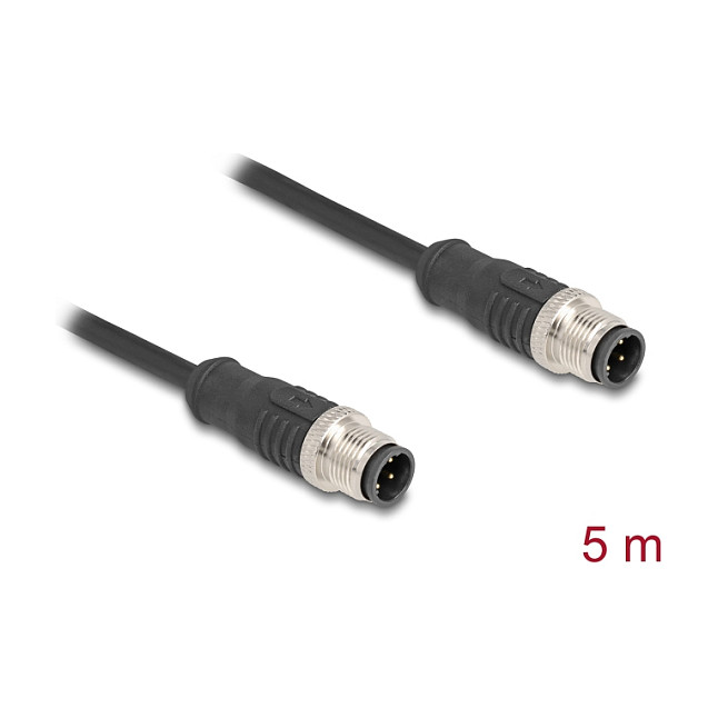 DeLOCK Cable de red M12 codificado D 4 pin macho a macho 5 m DeLOCK Cable de red M12 codificado D 4 pin macho a macho 5 m