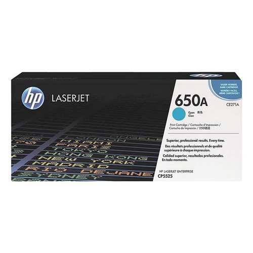HP 650A Cyan Original LaserJet Cartucho de Tóner (CE271A) HP 650A Cyan Original LaserJet Cartucho de Tóner (CE271A)