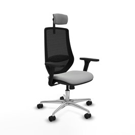 PIQUERAS Y CRESPO Silla de oficina Mardos con mecanismo Sincro, Gris claro y Negro