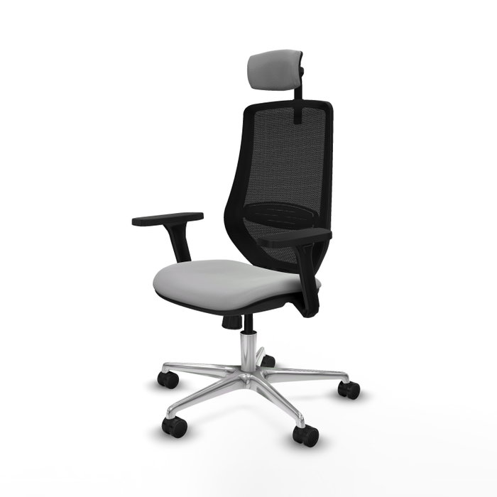 PIQUERAS Y CRESPO Silla de oficina Mardos con mecanismo Sincro, Gris claro y Negro