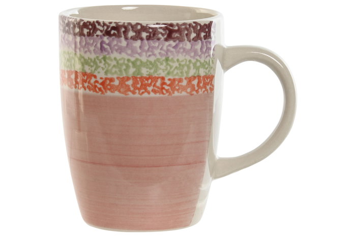 DKD Home Decor Taza de Gres Rosa 330ml DKD Home Decor Taza de Gres Rosa 330ml