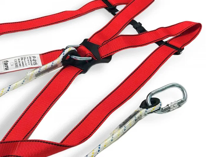 Faru Arnés anticaídas P01 Cuerda C170 Mosquetones Virola Bolsa Porta Arnés Seguridad Trabajo