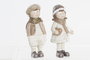 DKD Home Decor Figura Resina Niòos Surtido de 2 unidades, Marrón claro