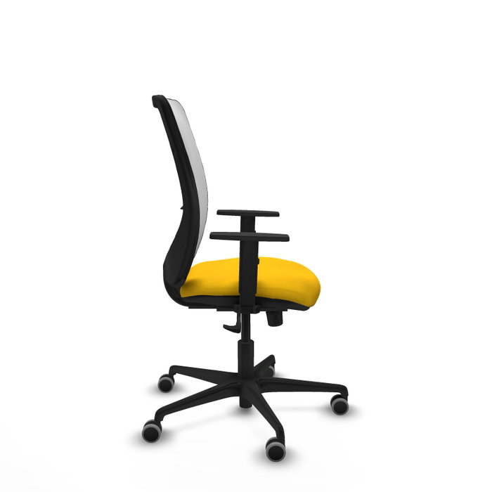PIQUERAS Y CRESPO Silla de oficina Zulema con mecanismo Sincro, Amarillo y Blanco