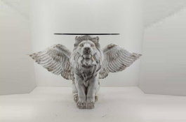 DKD Home Decor Mesita Auxiliar Magnesia León Alado Gris