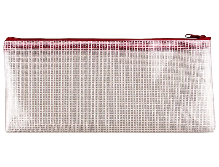 Q-connect Bolsa Multiusos Malla 250x115 mm con Cremallera Rojo