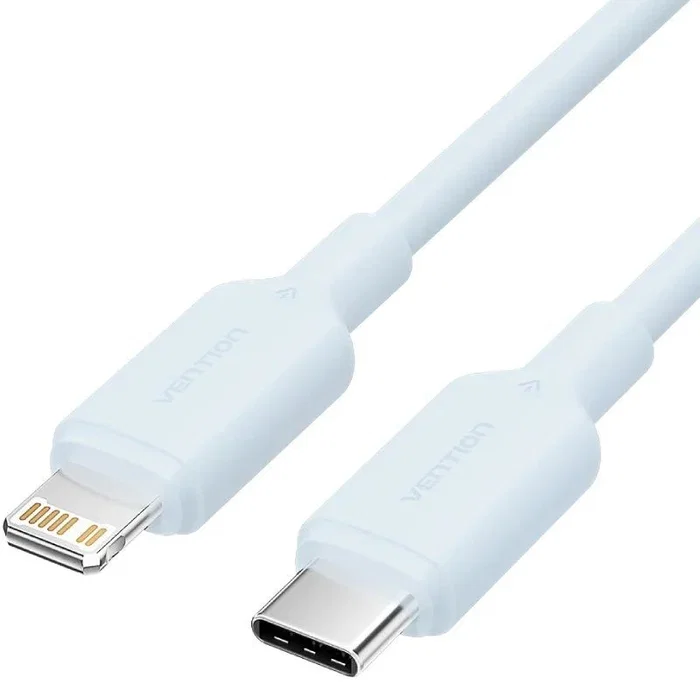 Vention Cable USB 2.0 Tipo-C Macho a Lightning Macho para Carga Rápida de 27W y Datos 480 Mbps, Longitud 2 Metros, Color Azul