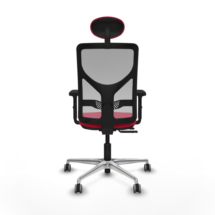 PIQUERAS Y CRESPO Silla de oficina Motilla con mecanismo Sincro/Traslack, Rojo y Gris