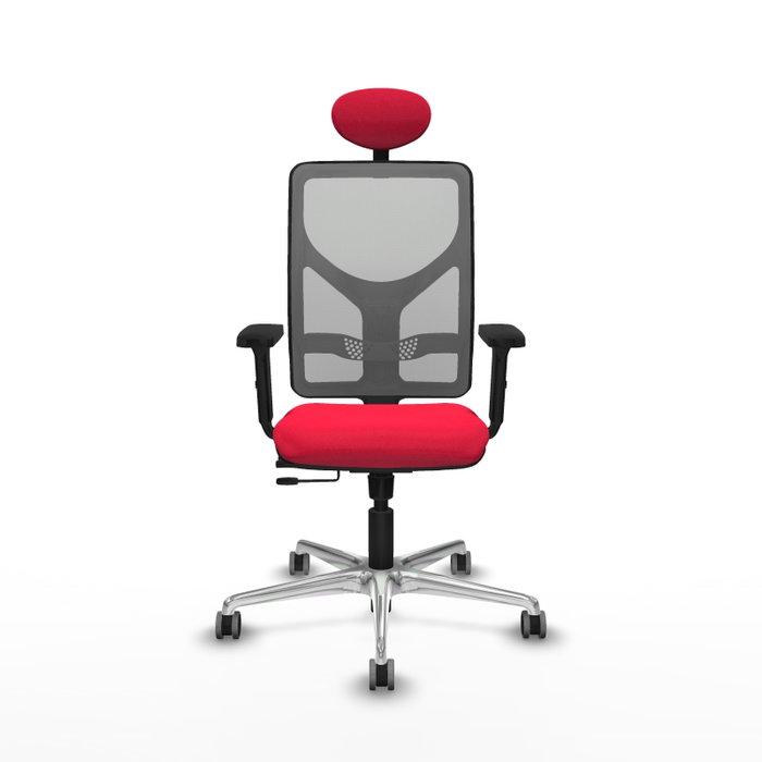 PIQUERAS Y CRESPO Silla de oficina Motilla con mecanismo Sincro/Traslack, Rojo y Gris