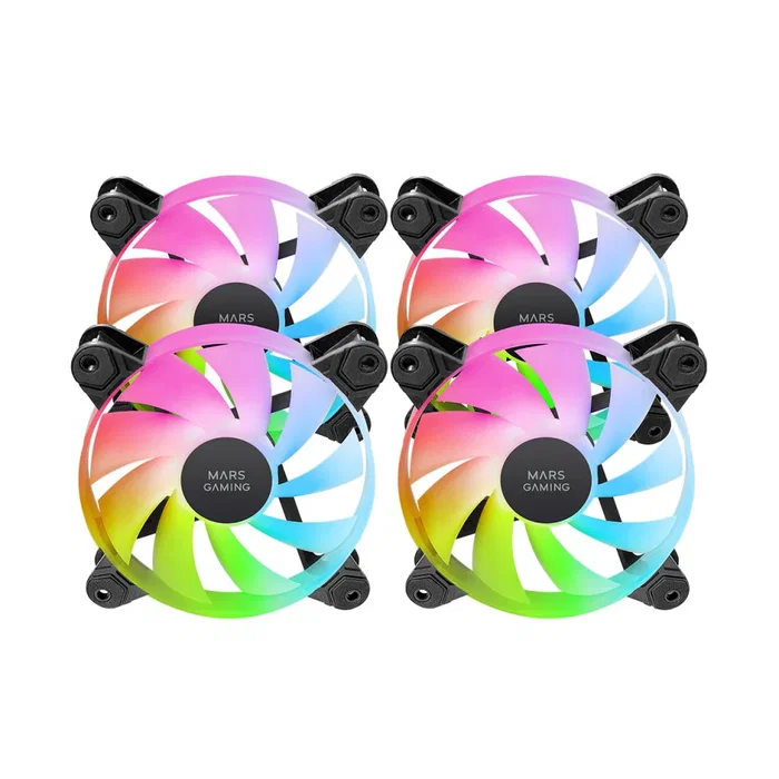 Mars Gaming Pack de 4 ventiladores MF4A ARGB Negro Mars Gaming Pack de 4 ventiladores MF4A ARGB Negro
