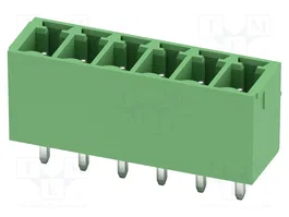 PHOENIX CONTACT Conector de bloque de bornas desmontable de 6 pines, 250V, verde