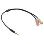 InLine 99302K Cable adaptador de audio de 3,5 mm a 2x3,5 mm, negro, 2 m