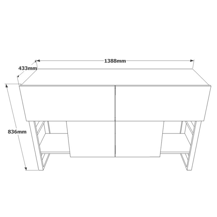 Hanah Home Ml25-A Consola Pino Atlántico Tablero Partículas Melaminado Metal 138.8x83.6x43.3cm Hanah Home Ml25-A Consola Pino Atlántico Tablero Partículas Melaminado Metal 138.8x83.6x43.3cm