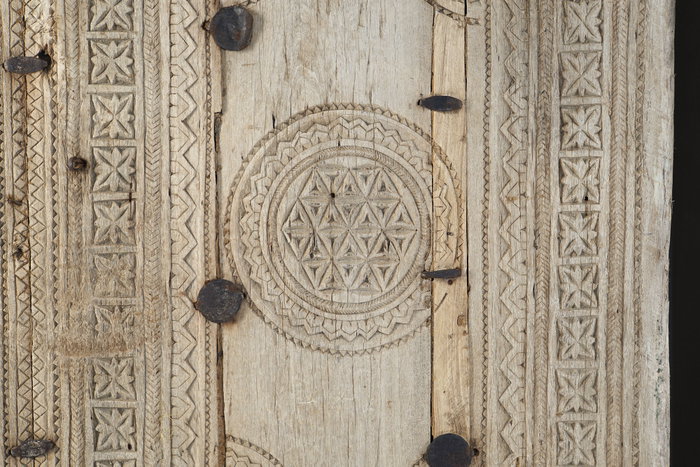 DKD Home Decor Decoración de pared teca 120x8x180 puerta antigua