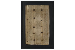 DKD Home Decor Decoración de pared teca 120x8x180 puerta antigua