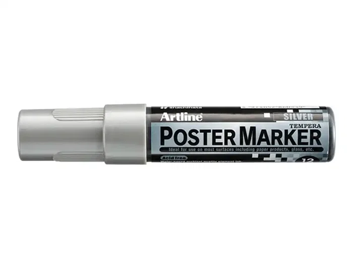 Artline Rotulador EPP-12 Poster Marker Punta Rectangular 12 mm Color Plata Artline Rotulador EPP-12 Poster Marker Punta Rectangular 12 mm Color Plata
