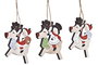 DKD Home Decor Set de 3 Decoraciones Colgantes de Reno Rojo y Natural