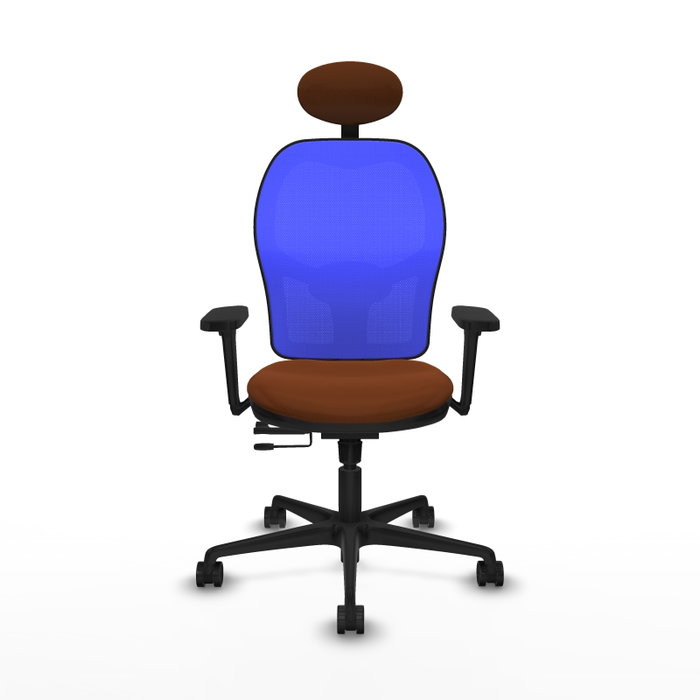 PIQUERAS Y CRESPO Silla de oficina Jorquera con mecanismo Sincro/Traslack, Marrón y Azul PIQUERAS Y CRESPO Silla de oficina Jorquera con mecanismo Sincro/Traslack, Marrón y Azul