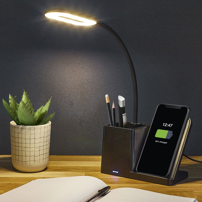 Home Deco Factory Lámpara LED 3 en 1 Usb Portalápices Cargador de Teléfono