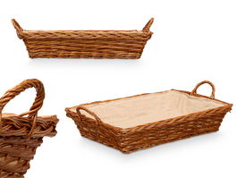 Kipit Bandeja Plancha Mimbre con Asas, 63 x 41 x 16 cm (Set de 12)