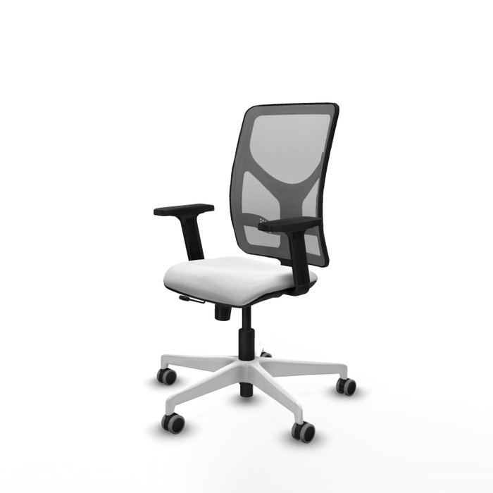 PIQUERAS Y CRESPO Silla de oficina Motilla con mecanismo Sincro/Traslack, Blanco y Gris