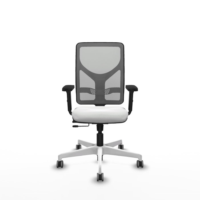 PIQUERAS Y CRESPO Silla de oficina Motilla con mecanismo Sincro/Traslack, Blanco y Gris