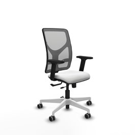 PIQUERAS Y CRESPO Silla de oficina Motilla con mecanismo Sincro/Traslack, Blanco y Gris