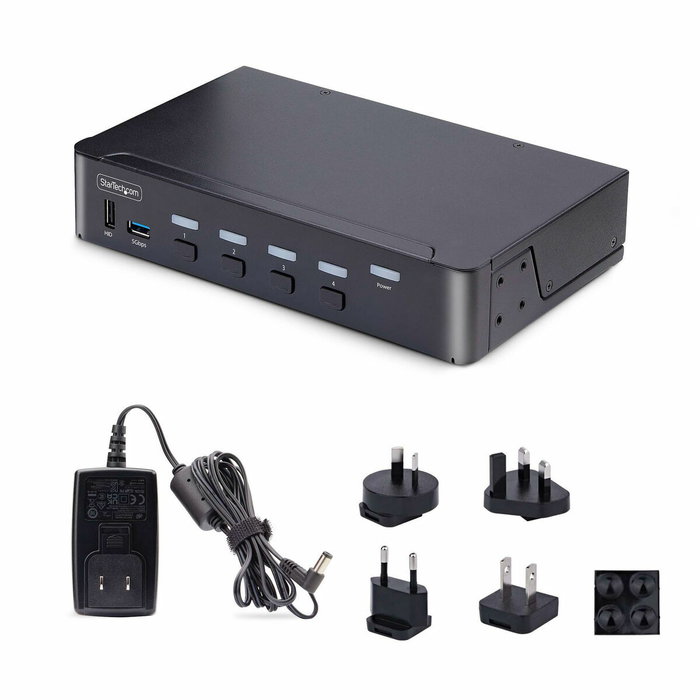 Startech Switch KVM de 4 Puertos DisplayPort 8K 60Hz DP 1.4 con 6 Puertos USB
