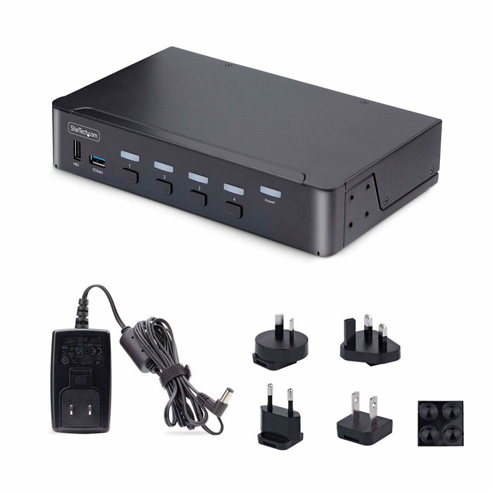 Startech Switch KVM de 4 Puertos DisplayPort 8K 60Hz DP 1.4 con 6 Puertos USB