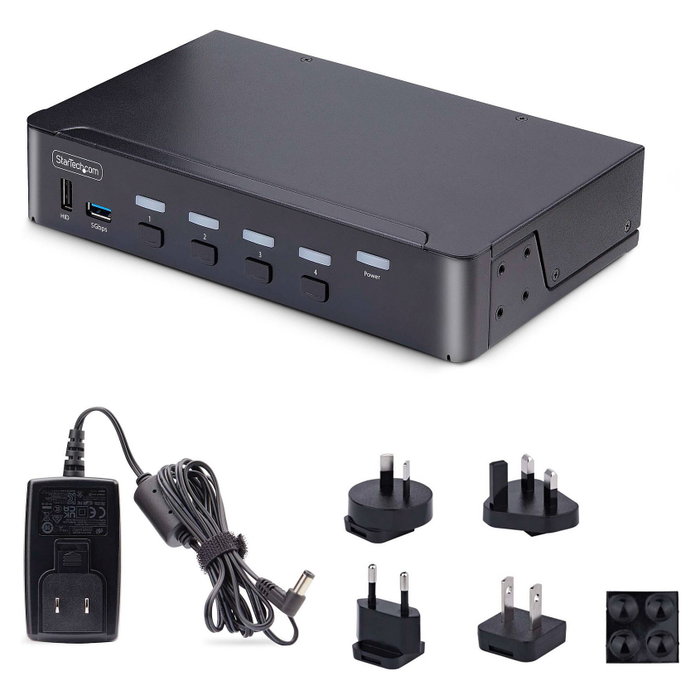 StarTech Switch KVM DisplayPort de 4 Puertos 8K60/4K144 Negro