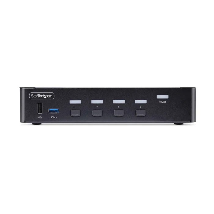 StarTech.com D86A2-4-PORT-8K-KVM - Switch KVM 4 Puertos DisplayPort 1.4 con Hub USB, 8K 60Hz, 4K 144Hz, HDR, Compatible con MST, para 4 PC - Negro